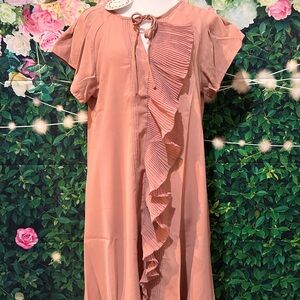 Umgee Blush Ruffle Front Dress